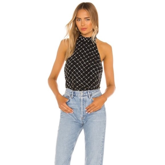 NWT FREE PEOPLE BLING BLING CHA CHING CRYSTAL BODYSUIT M - Picture 6 of 6